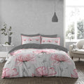 Bella Flora Haven Grey Microfibre Duvet Cover Set Double