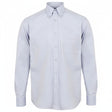 Henbury H550 Men's Long Sleeved Pinpoint Oxford Shirt Blue
