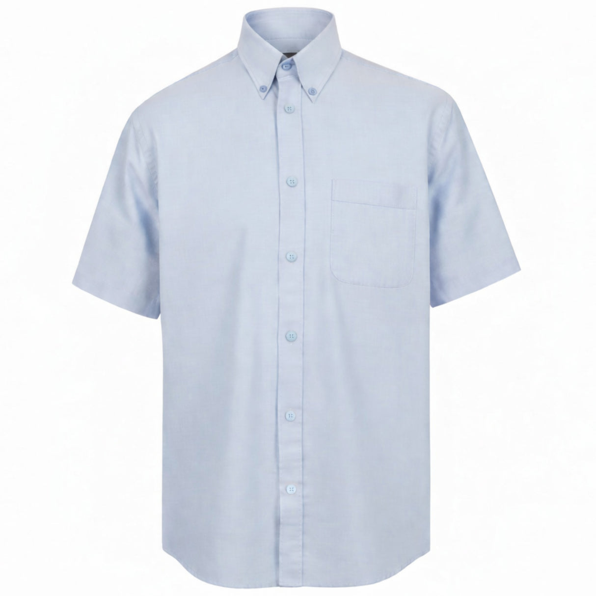 Henbury H555 Mens Short Sleeved Oxford Shirt Blue