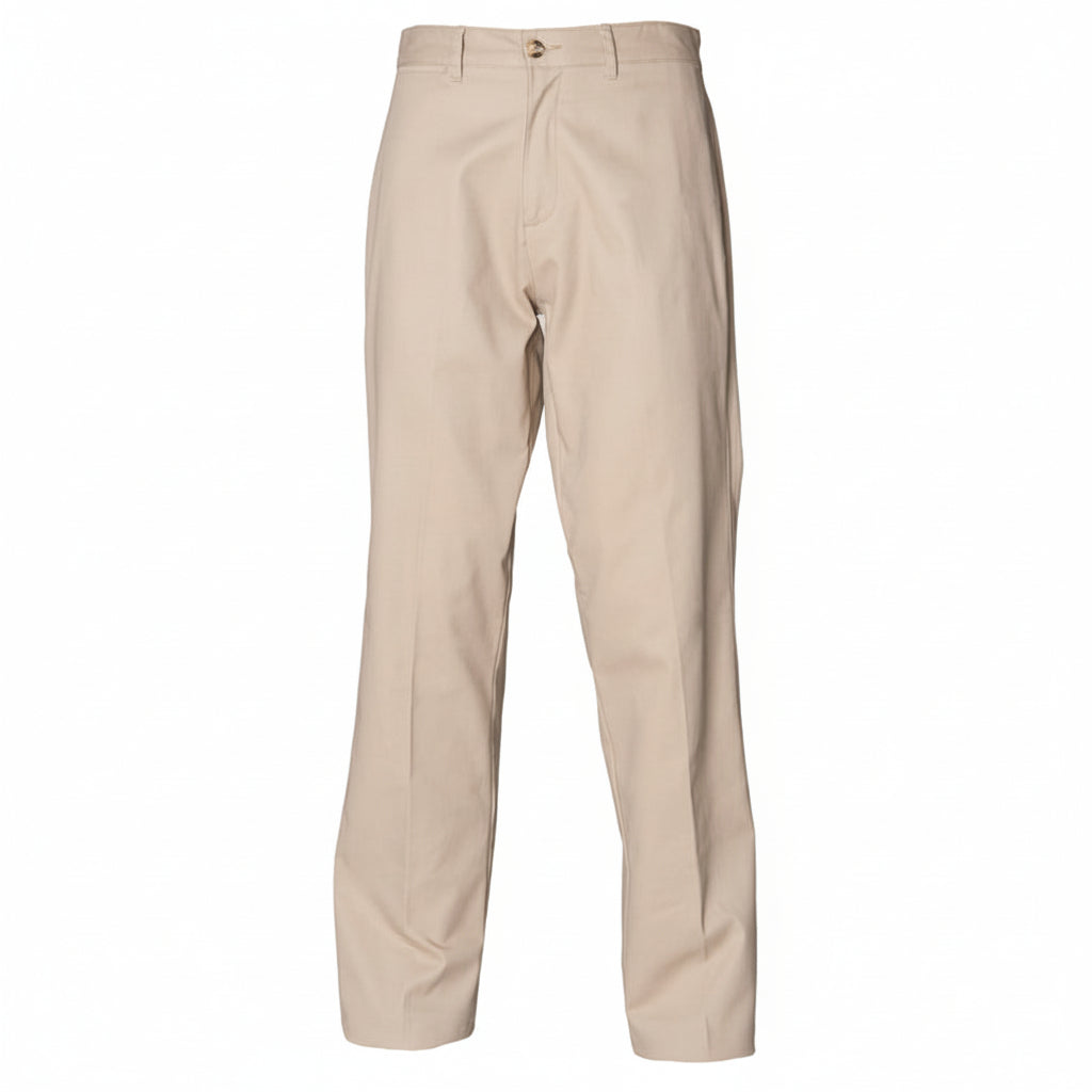 Henbury H600 Men's Teflon Coated Flat Fronted Chino Trousers Stone