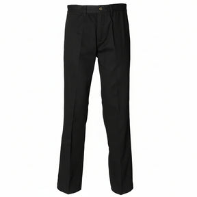 Henbury H608 Men's Teflon Coated Flat Fronted Chino Trousers Black