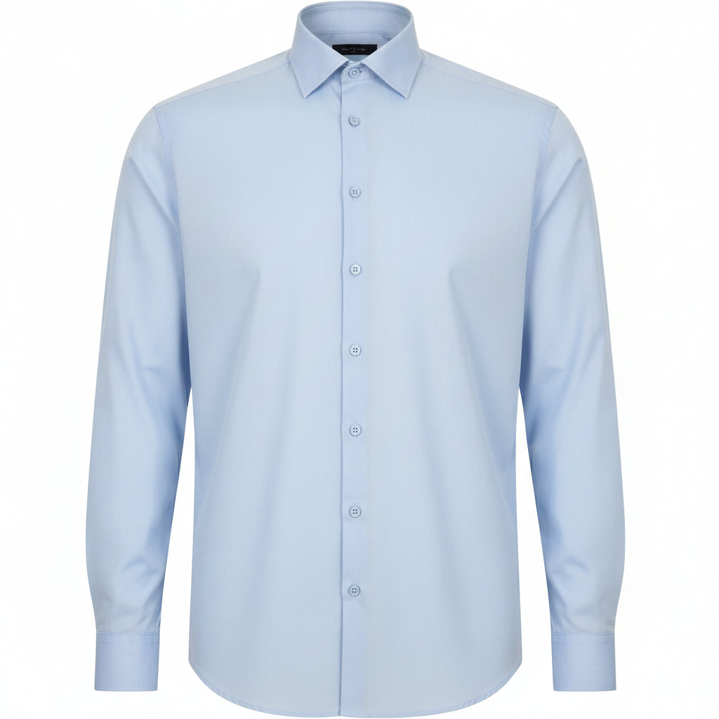 Hensbury H532 Men's Long Sleeve Stretch Shirt Light Blue
