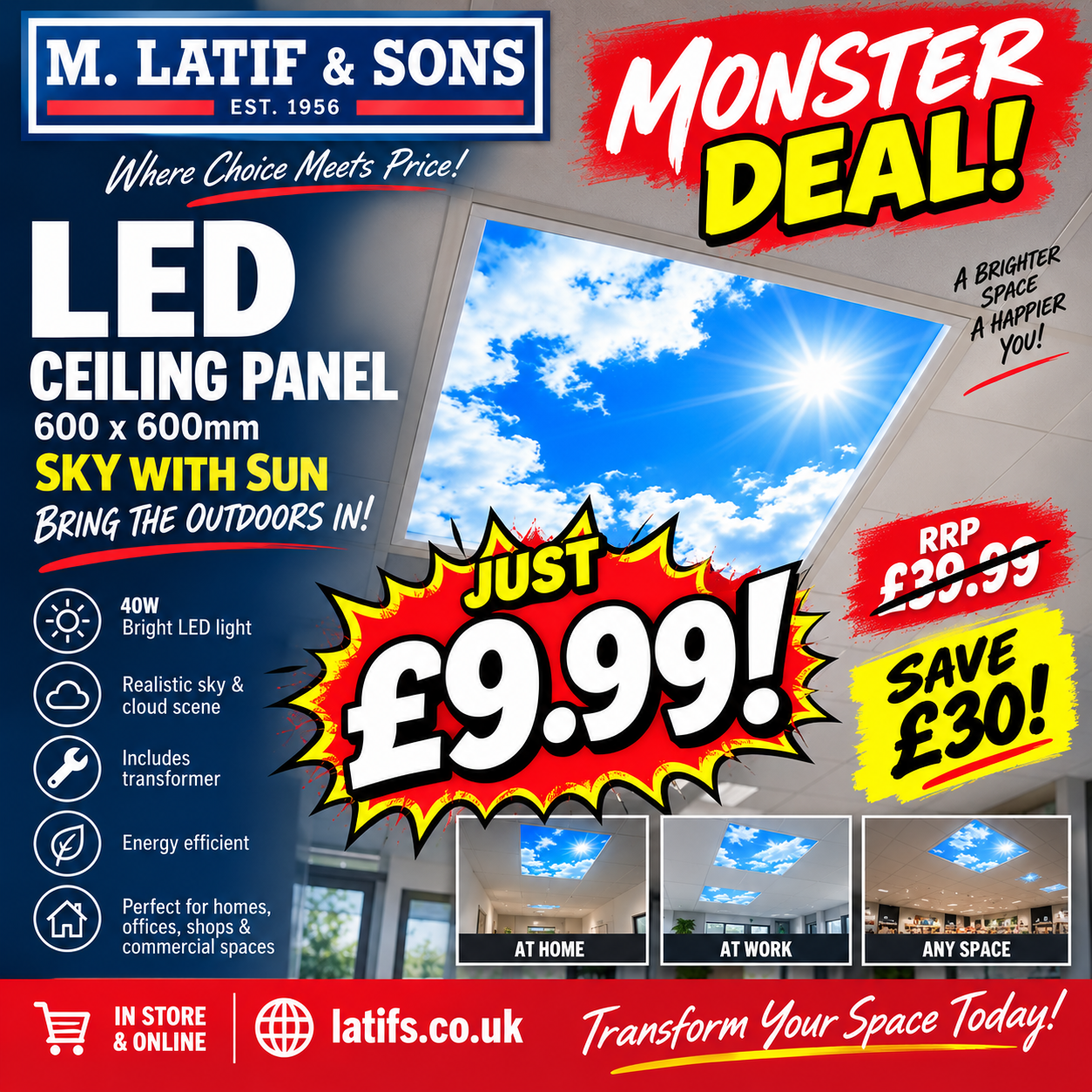 LED SKY CEILING PANEL LIGHT