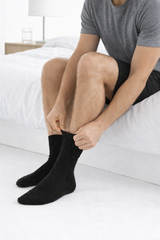 Easytop Men's Cotton-Rich Non-Elastic Diabetic Socks | Non-Binding Loose Top | 3 Pack