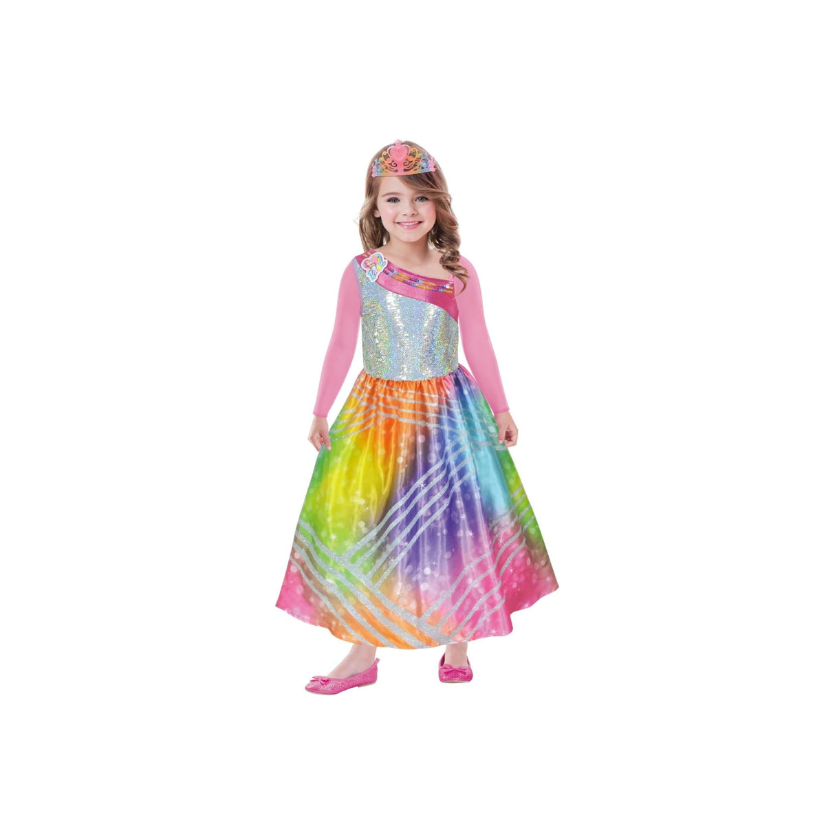 Girls Barbie Rainbow Costume
