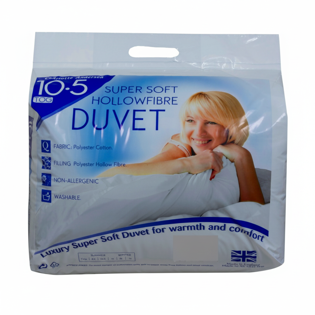 10.5 TOG Super Soft Hollowfibre Duvet Polyester Cotton Non-Allergenic
