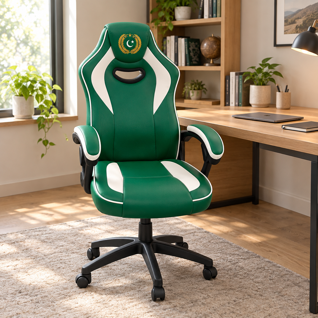 Premium Flag Design High-Back Office Chair with Arms and Wheels Lifestyle image Pakistan