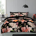 Bella Flora Sloane Black Microfibre Duvet Cover Set Double