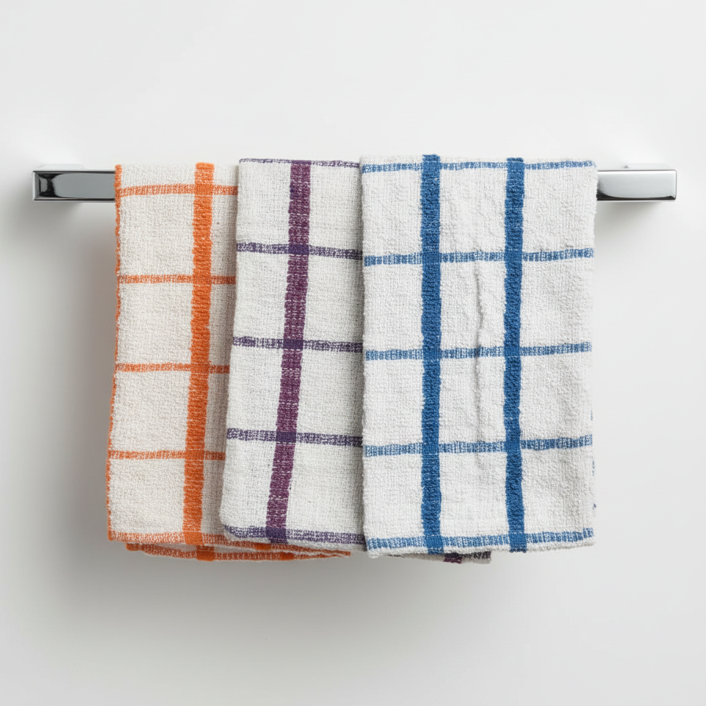 3 Pack Terry Tea Towels | 100% Cotton | Absorbent Kitchen Dish Towels