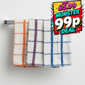 3 Pack Terry Tea Towels | 100% Cotton | Absorbent Kitchen Dish Towels