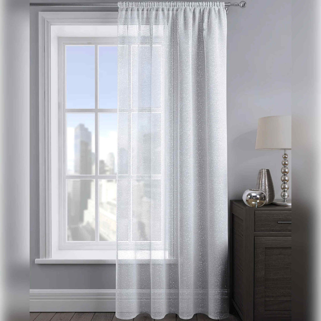 Velosso Alessandria Voile Panels Tape Top Curtains | 54x48in