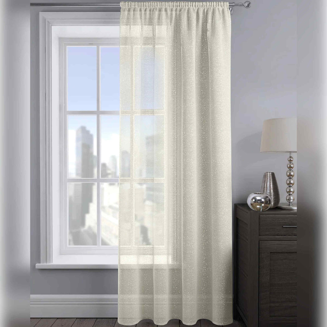 Velosso Alessandria Voile Panels Tape Top Curtains | 54x54in