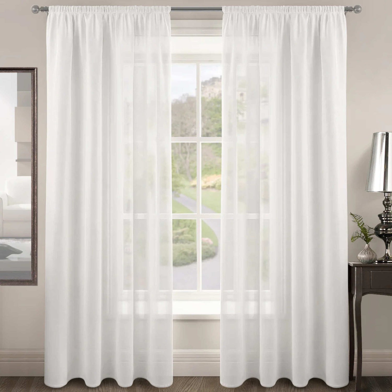 Intimates Riva Voile Panels Tape Top Curtains | 59x48in