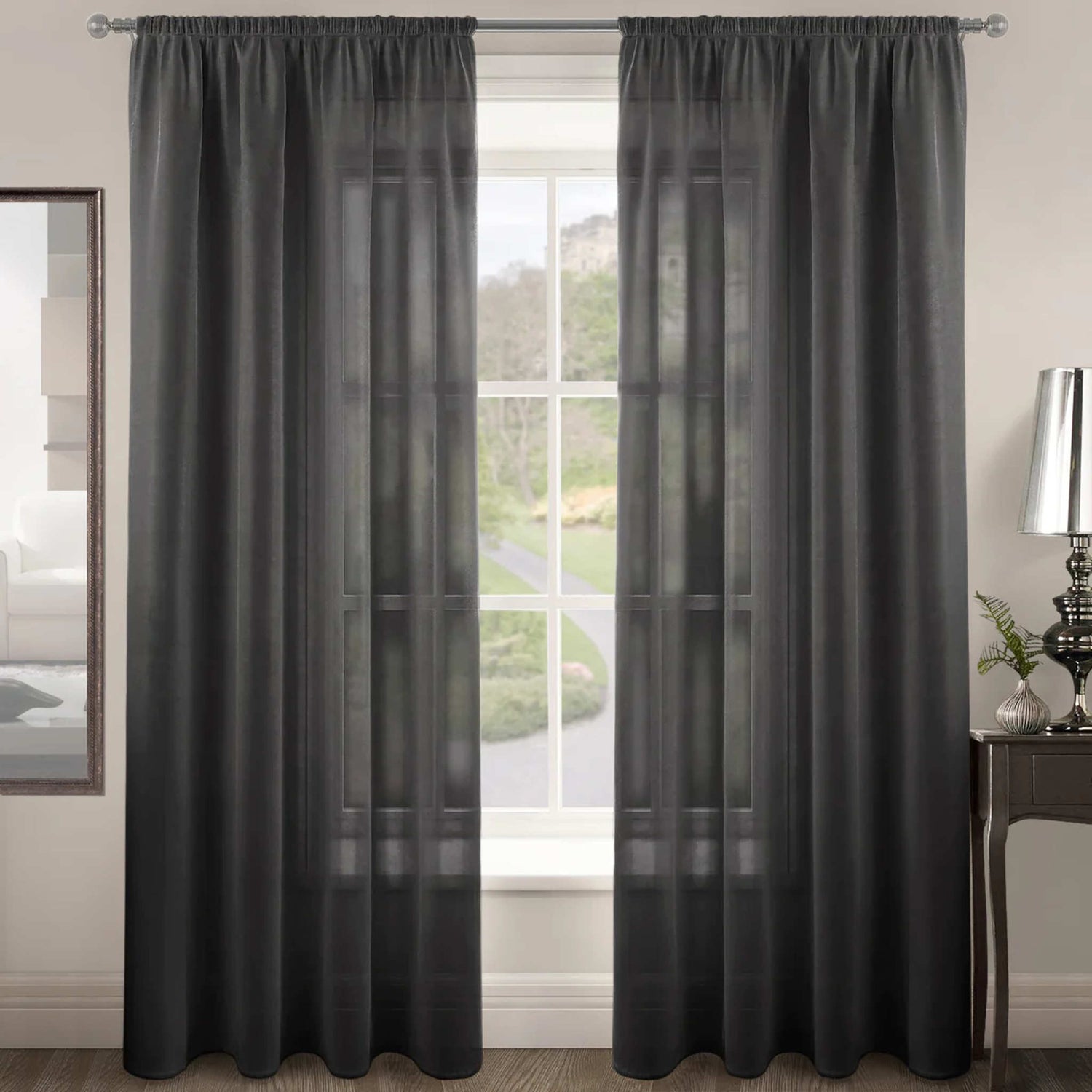 Intimates Riva Voile Panels Tape Top Curtains | 59x54in