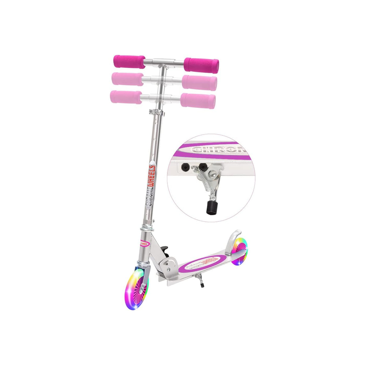 HD Cruiser Glidekick Scooter with LED Wheels & Kickstand Pink