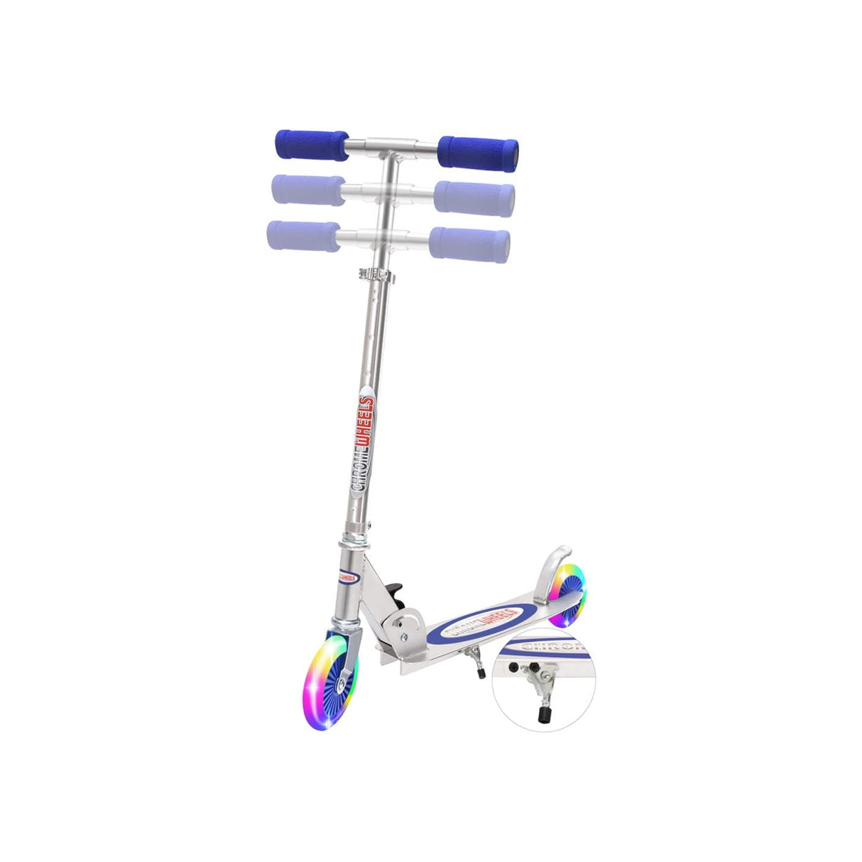 HD Cruiser Glidekick Scooter with LED Wheels & Kickstand Blue