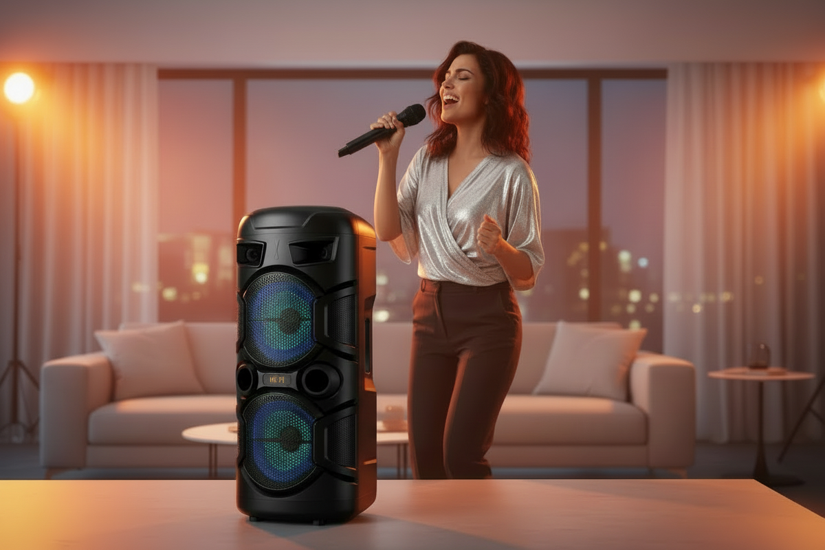 speaker with microphone lifestyle 