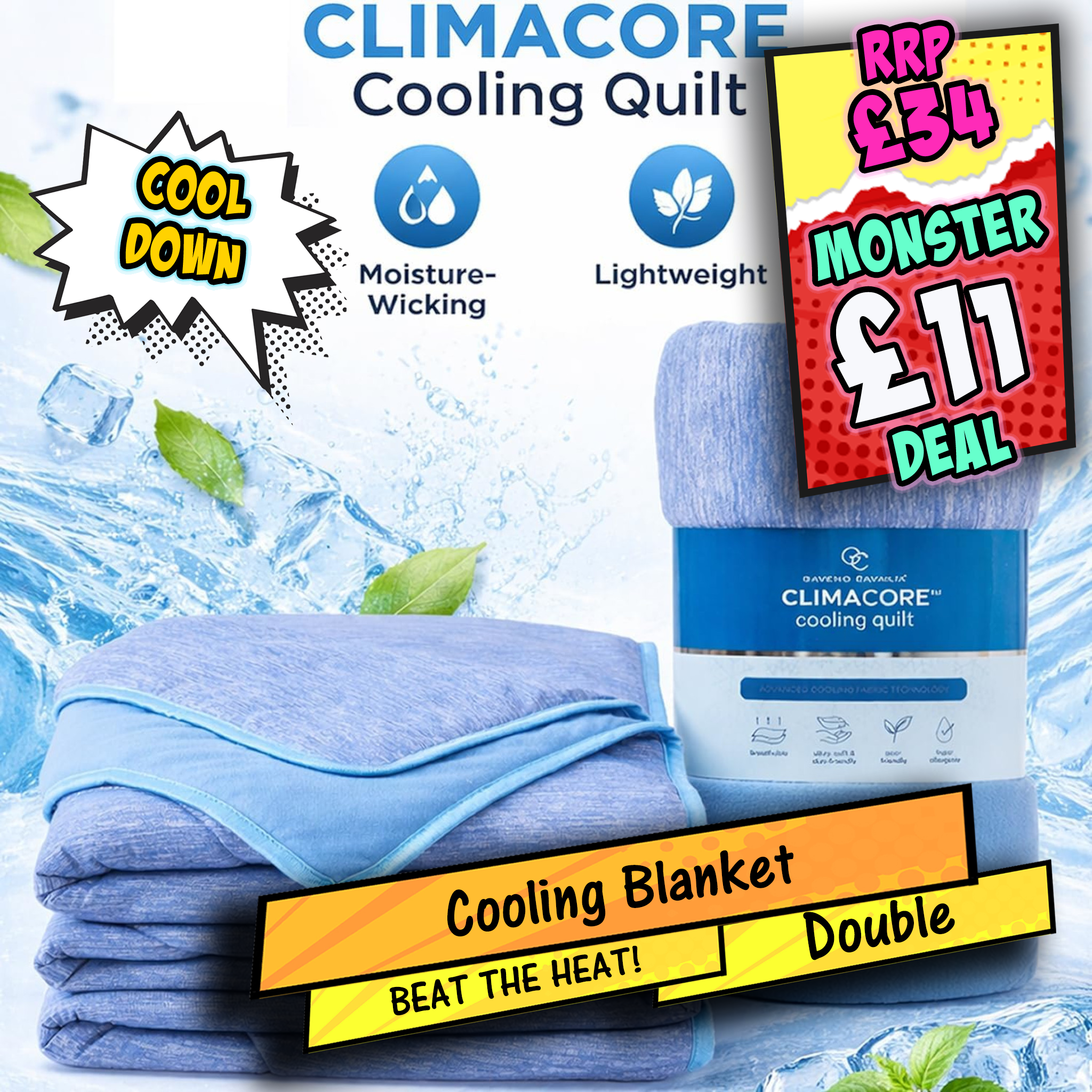 Double Cooling Quilt Blue (150x200cm)