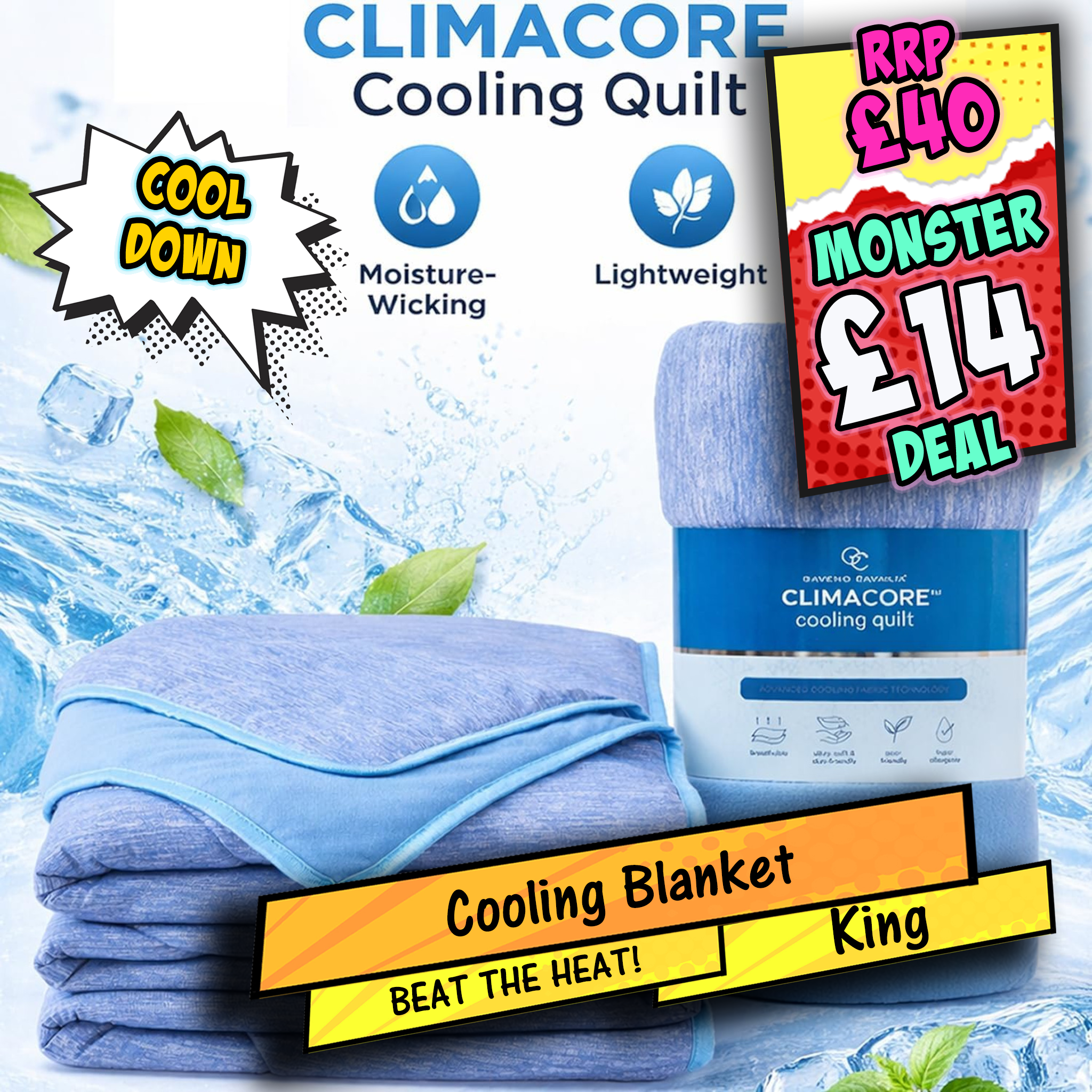 King Cooling Quilt Blue (200x220cm)