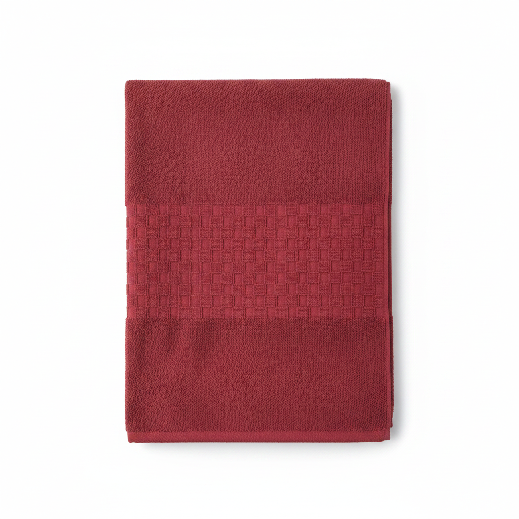 Feather & Stitch New York Bath Towel Crimson Red