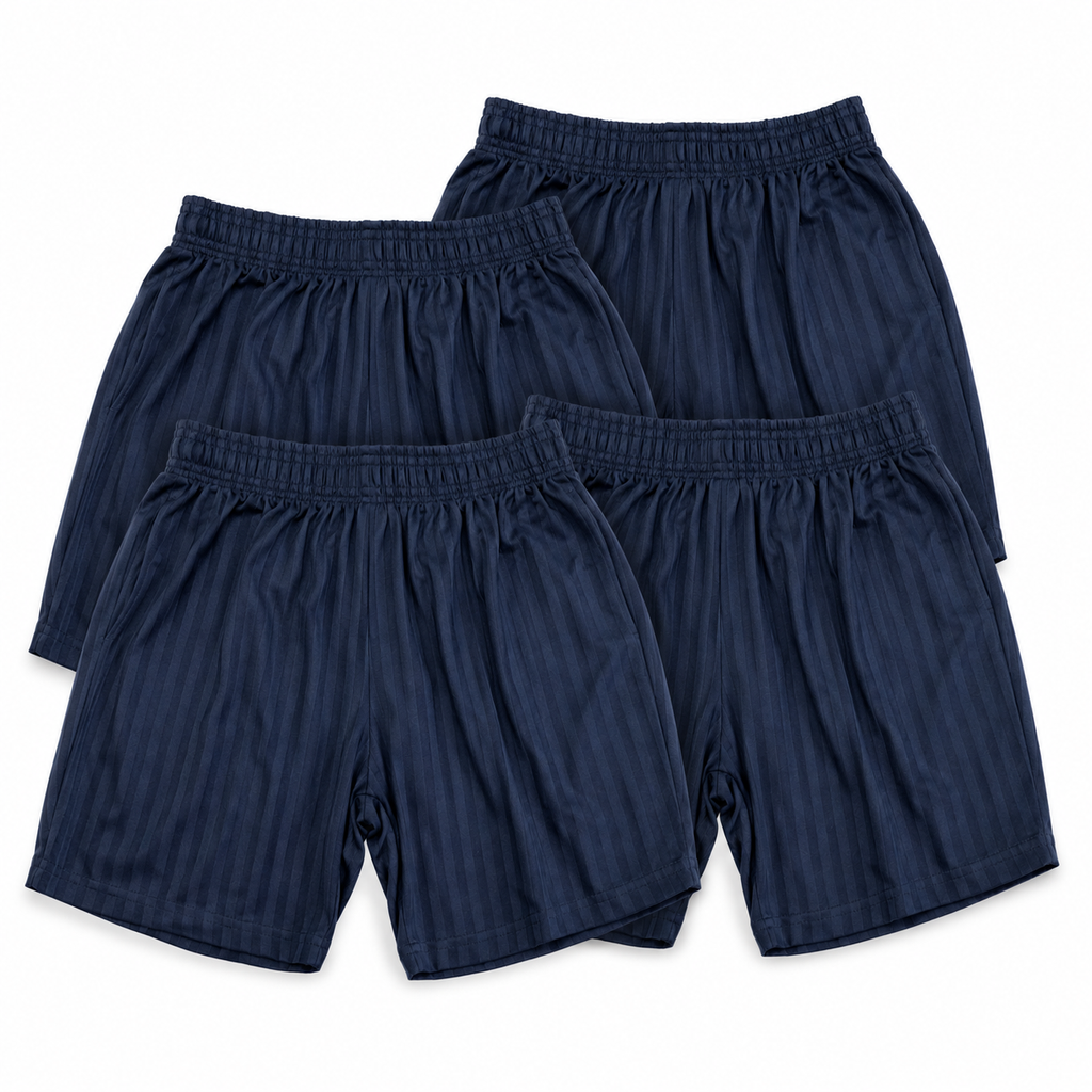 4 Pack Boys Black Football Shorts