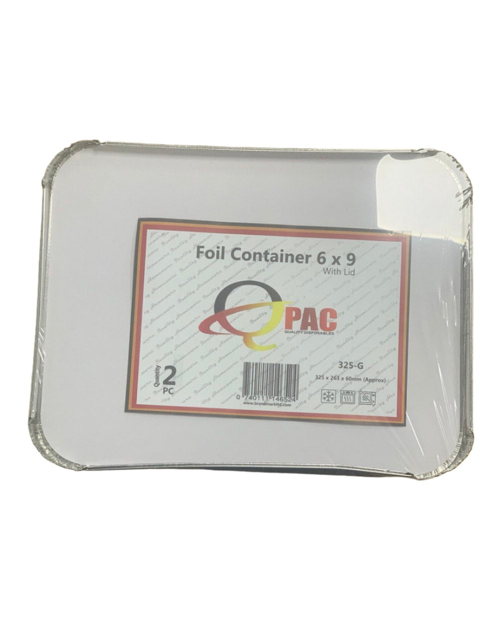 2pk Foil Container with Lid 325x263x60cm
