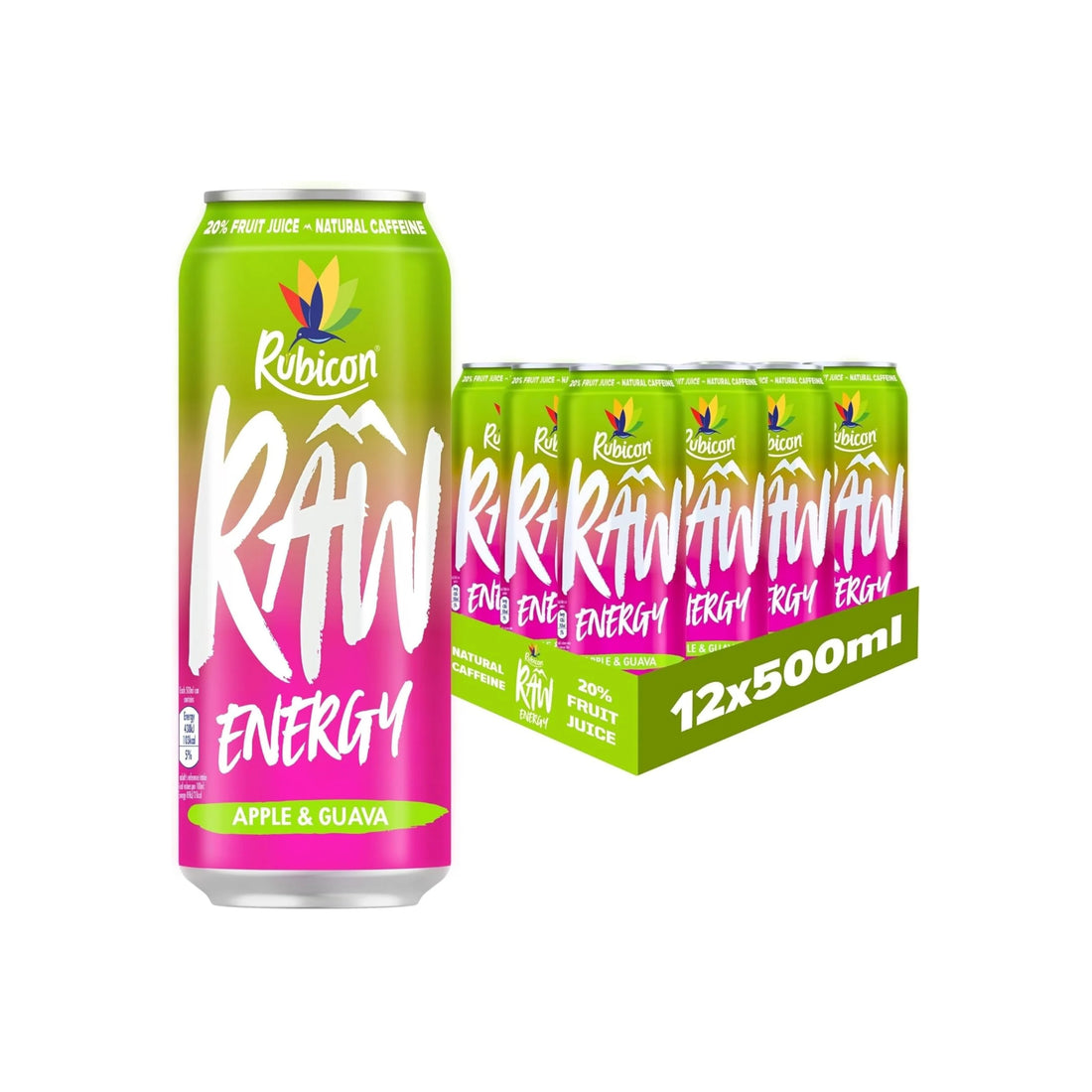 Rubicon Raw Energy Apple &amp; Guava 12 Pack