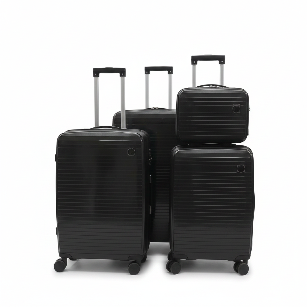 Three-piece luggage set with vanity case