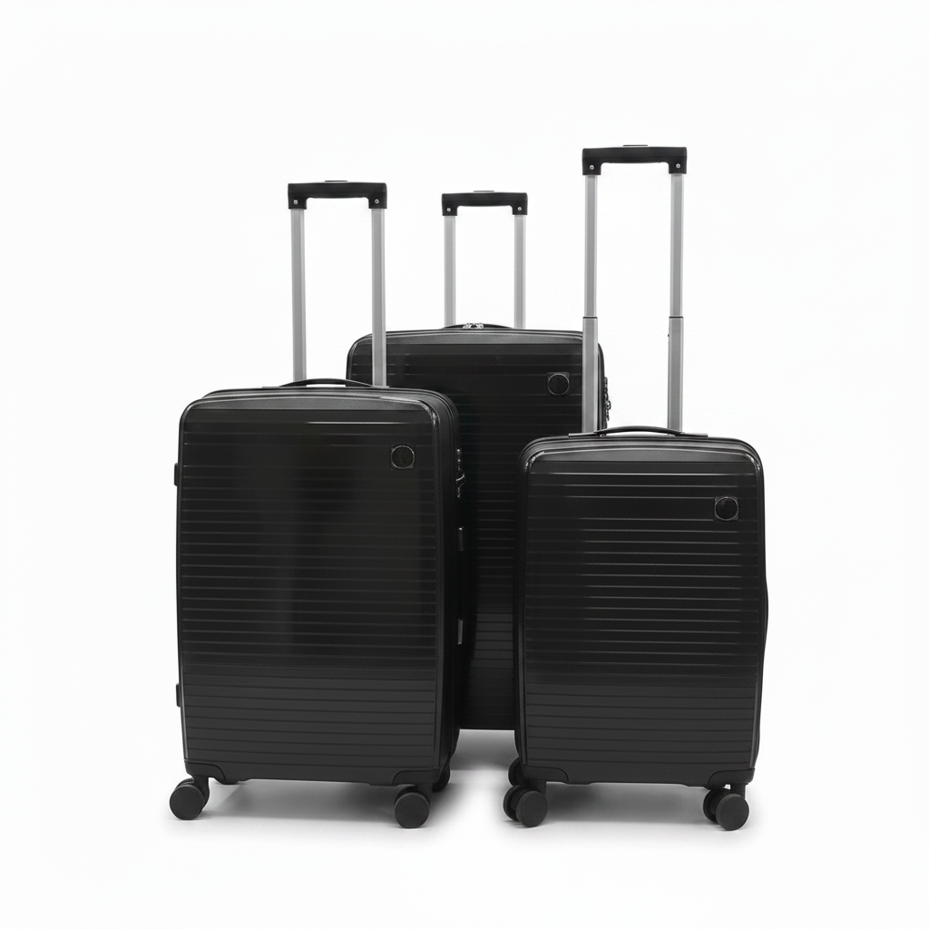 Three suitcases with separate vanity case