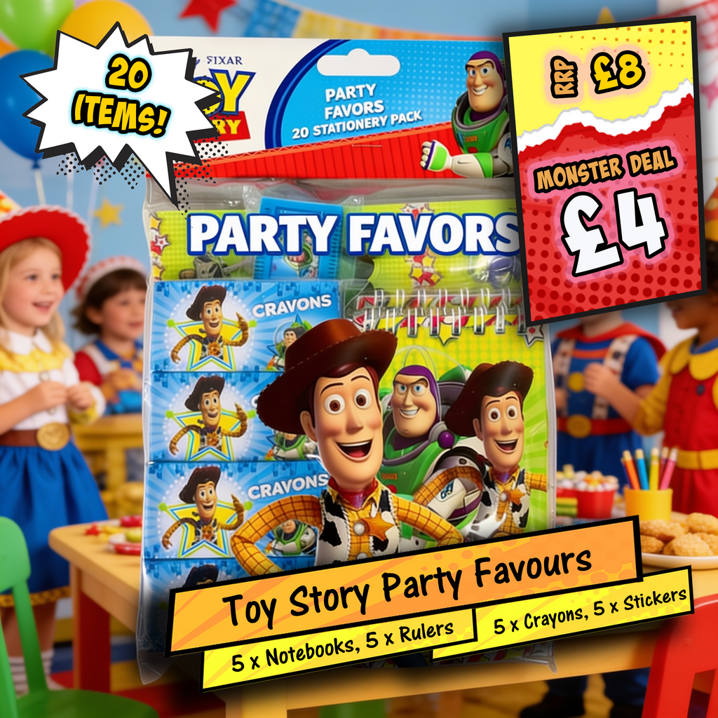 Disney Pixar Toy Story Party Favours Set 20 Pieces (Rulers, Notebooks, Crayons & Stickers)