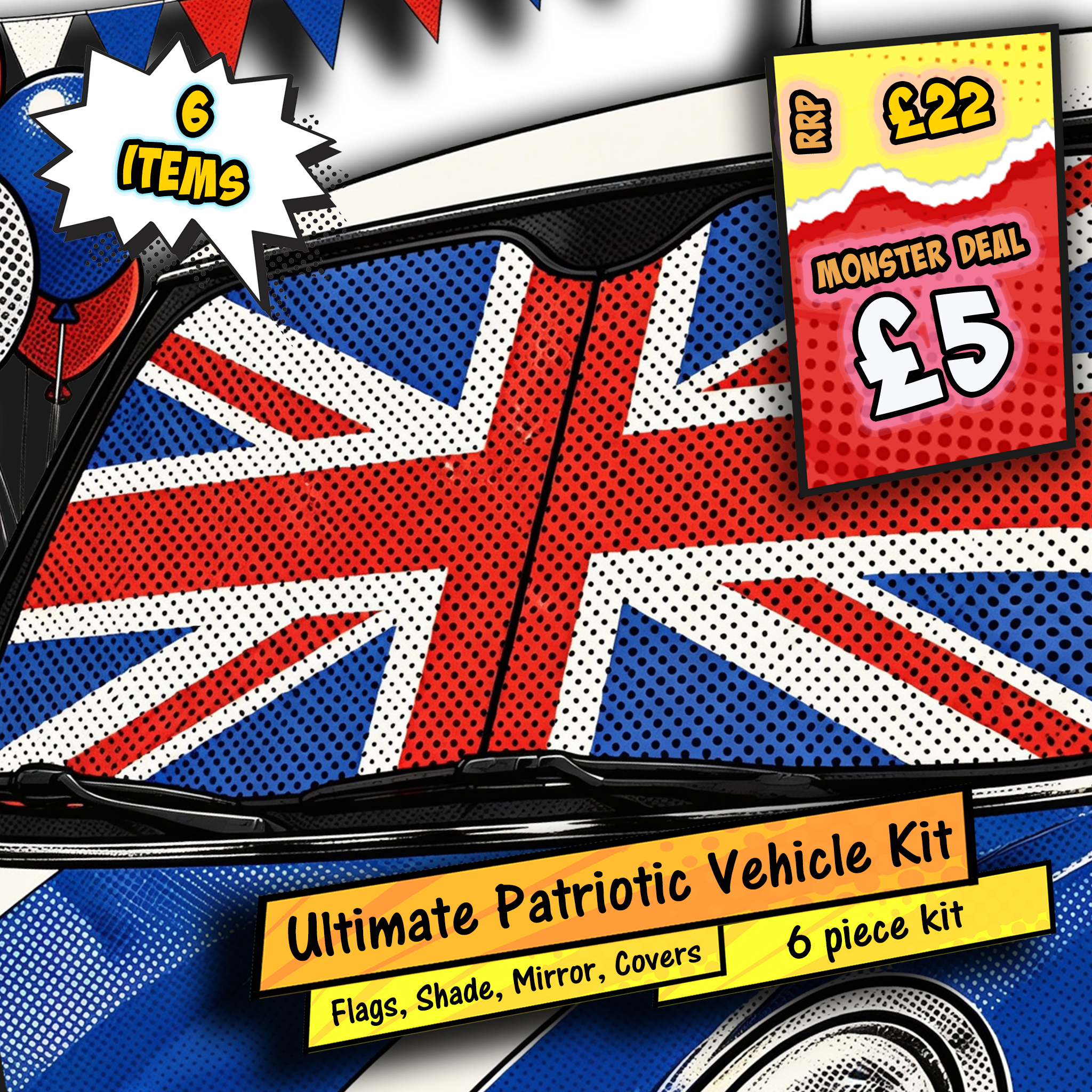 Union Jack Car Styling - Ultimate Patriotic Vehicle Flag Bundle