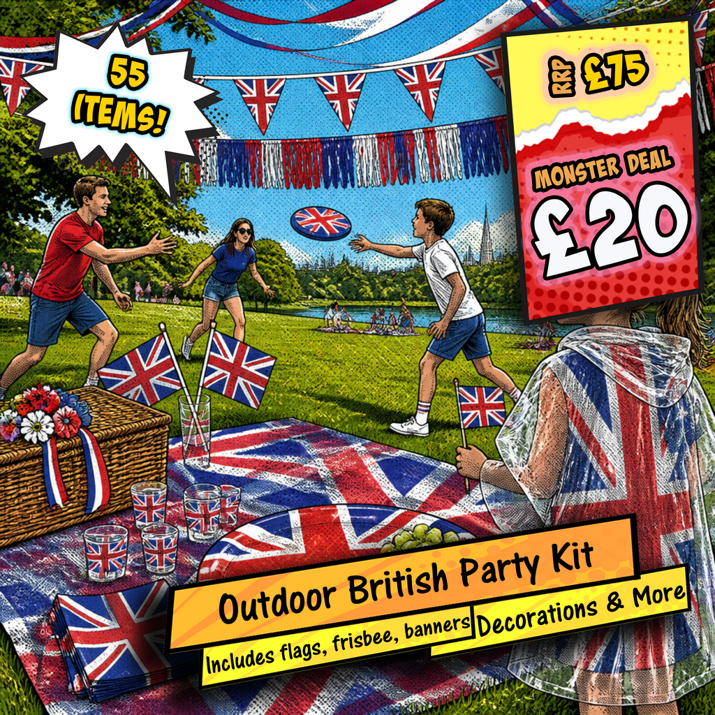Union Jack Street Party Celebration Bundle | Great British Patriotic Event Hosting & Decoration Set