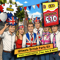 Union Jack Party Celebration - Hats, Ties & Fancy Dress Accessories Great British Bundle