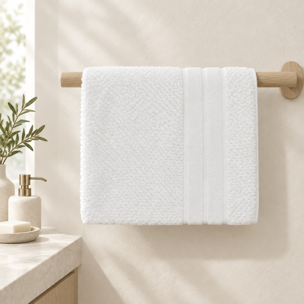 Feather & Stitch Hand Towel 16"×28" 100% Cotton Soft Absorbent 6 Colours