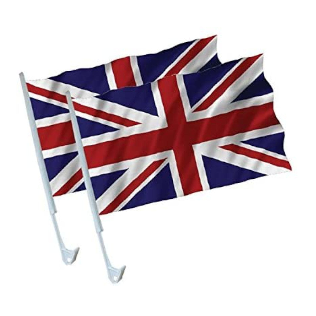 Union Jack Car Flags | 16.5 x 11 inch | 2 Pack