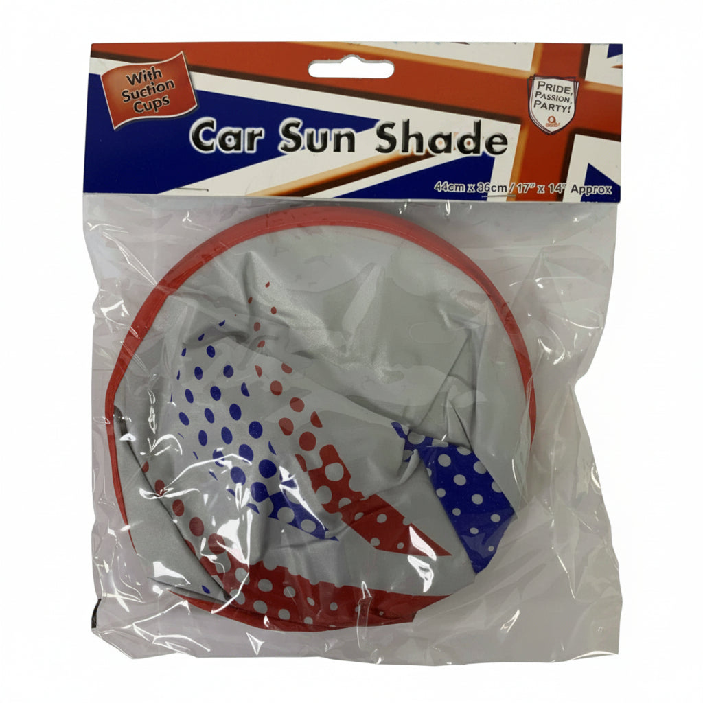 Union Jack Great Britain Car Sun Shade With Suction Cups 44 x 36cm