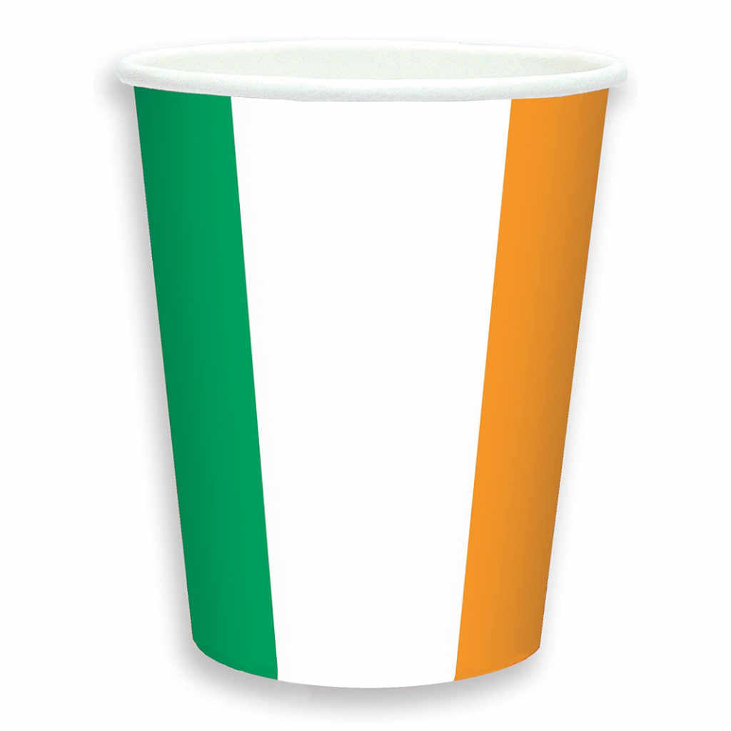 Ireland Flag Paper Cups | 266ml | 8 Pack