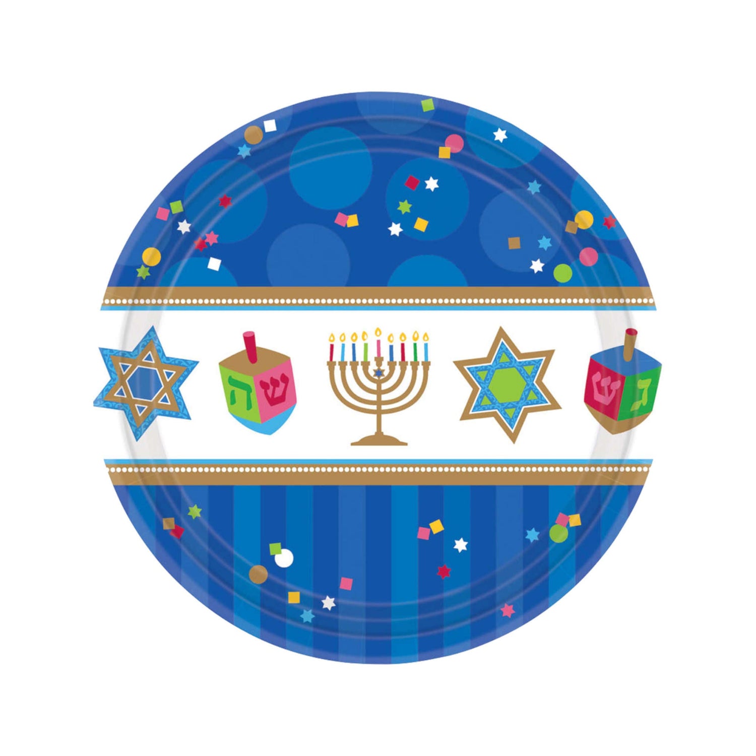 Paper Plates Hanukkah Celebrations | 17 inch | 18 Pack
