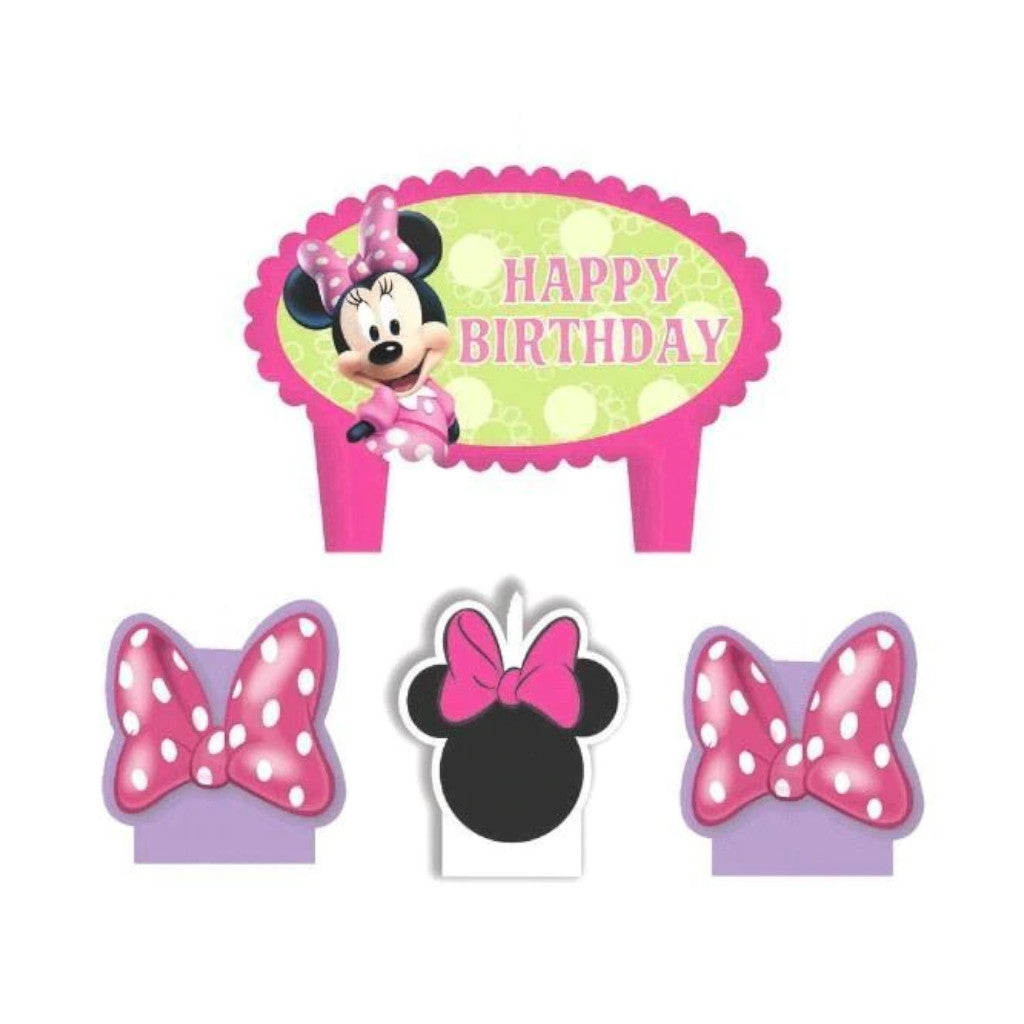 Disney Minnie Mouse | Happy Birthday Candle | Set | 4 Pack