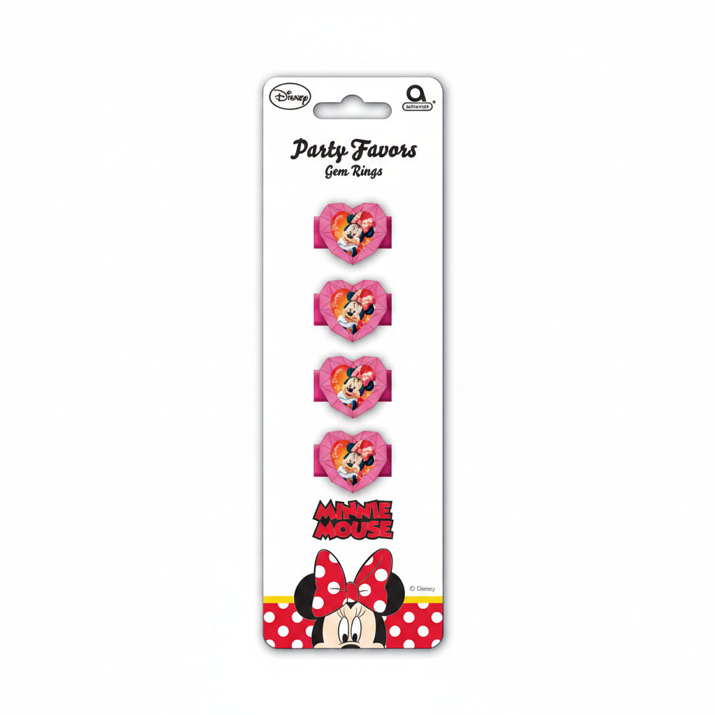 Disney Minnie Mouse Party Favours Gem Rings 4 Piece