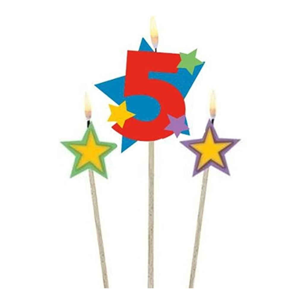 Happy Birthday Candles | 5 Years | 3 Pack
