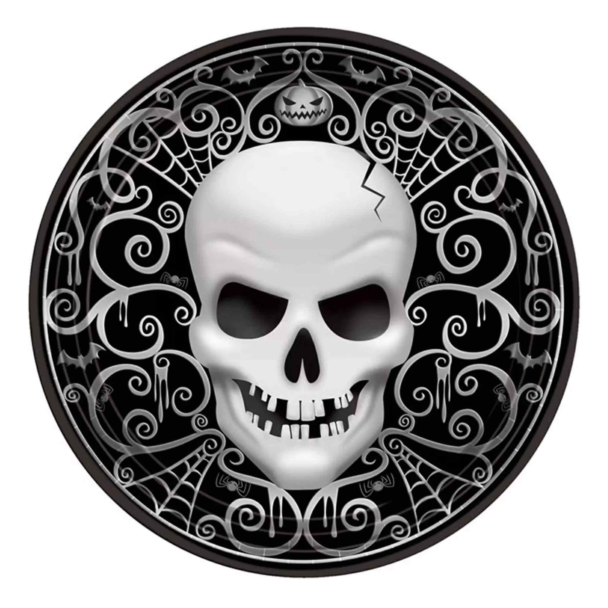 Fright Night Banquet Round Paper Plates 8 Pack