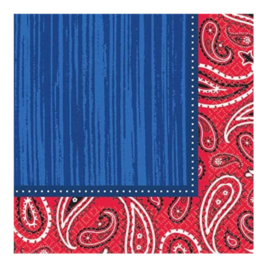 Luncheon Napkins | Bandana &amp; Blue Jeans | 16 pack