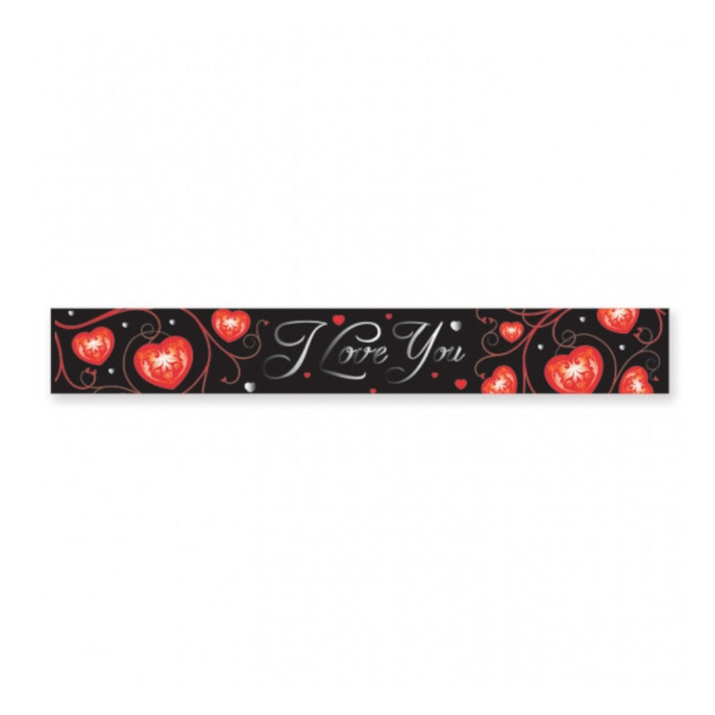 I Love You Red Hearts Foil Banner | 4.5m | 5 Pack