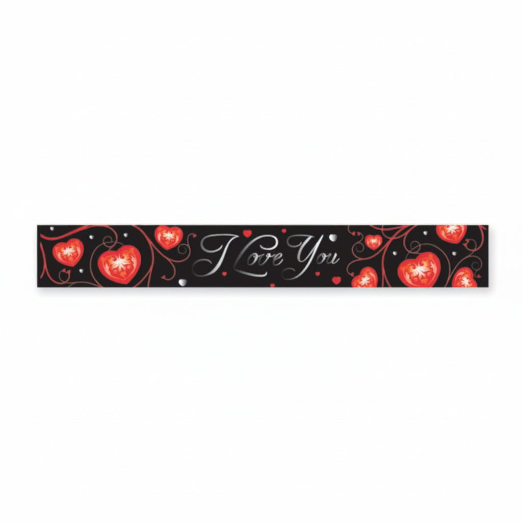 I Love You Red Hearts Foil Banner 4.5m 5 Pack