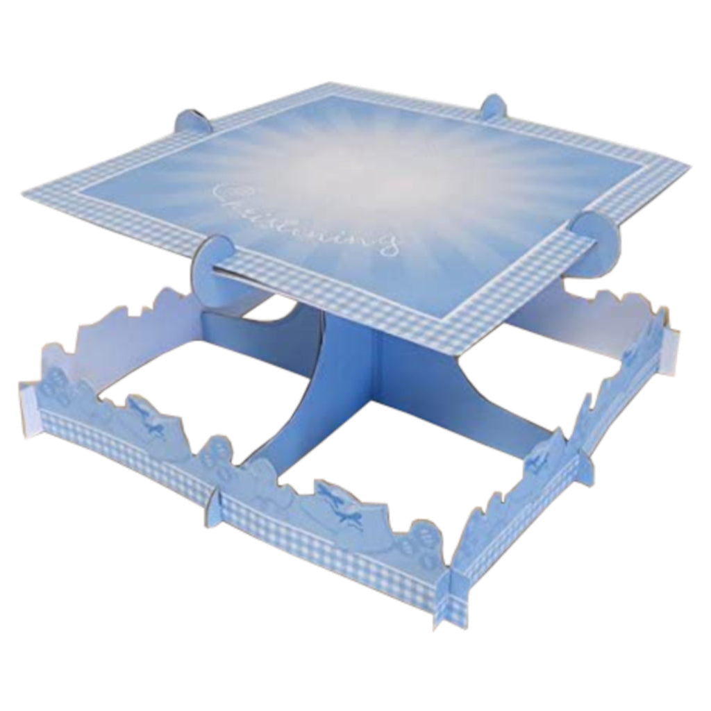 Christening Blue Booties Square Cake Stands