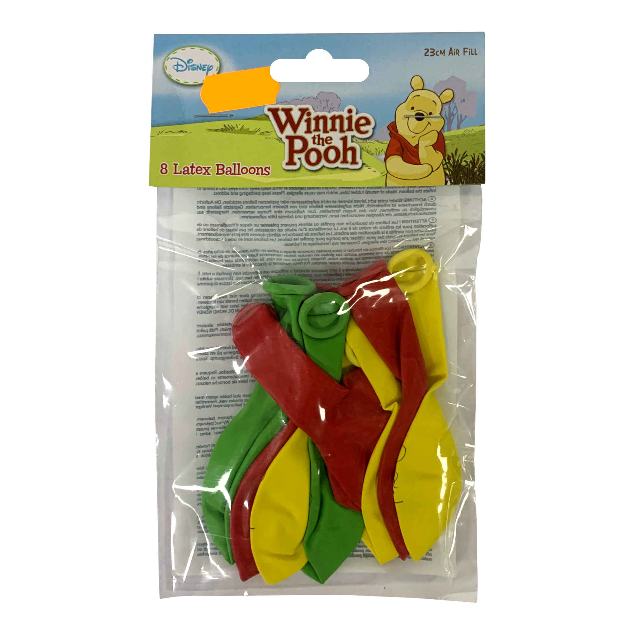 Disney Winnie the Pooh Latex Air Fill Balloons | 8 Pack | 23cm