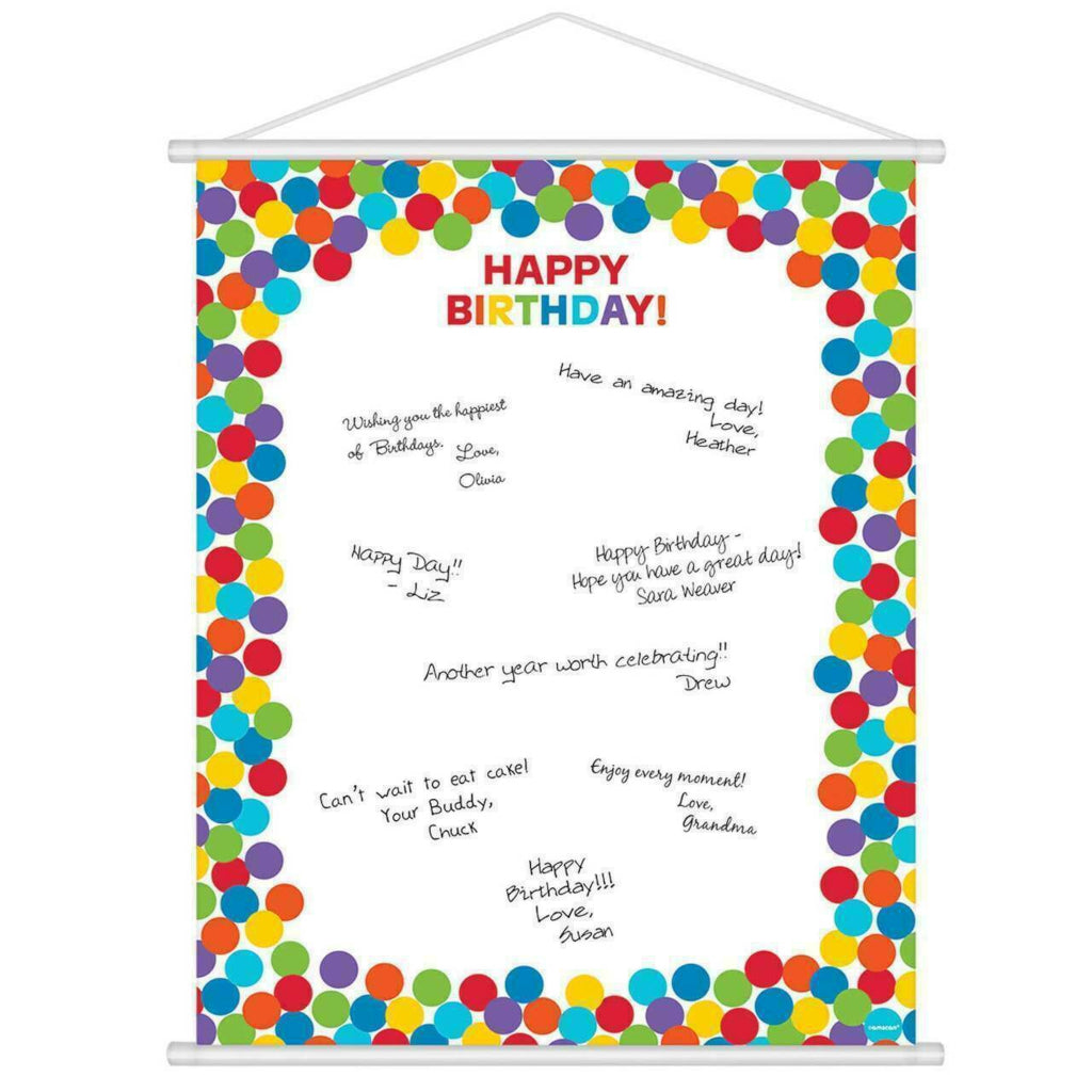 Primary Rainbow Happy Birthday Scroll | Sign in Sheet | 60 x 48cm