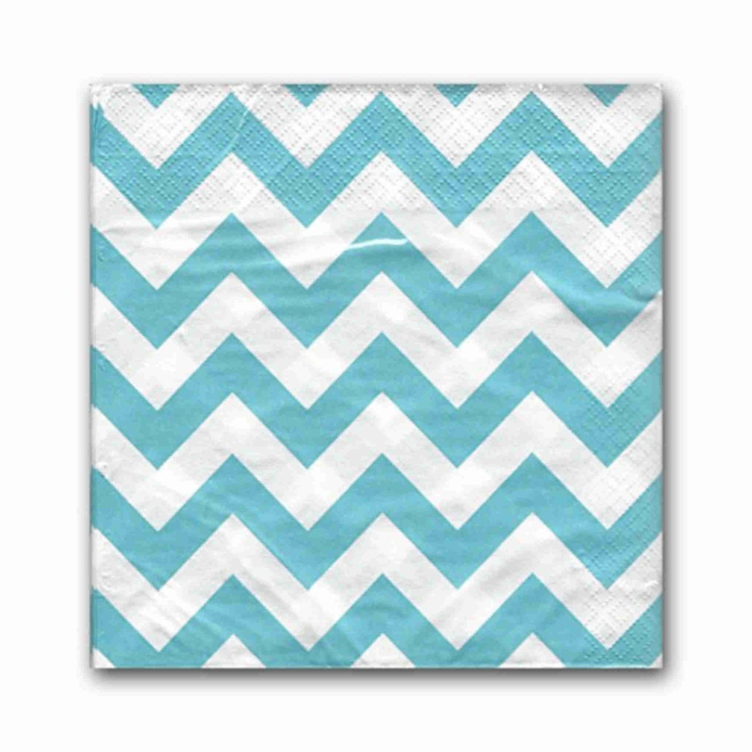 Luncheon Napkins | Caribbean Blue Chevron | 20 Pack | 32.7 x 32.7cm