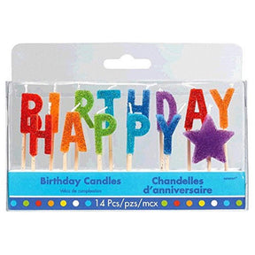 Bright Birthday Pick Candles 14 Pieces